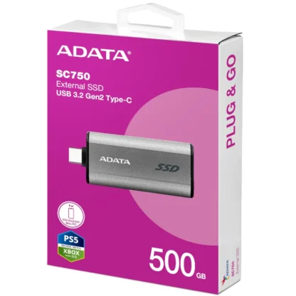 ADATA SC750 SSD Externo 500GB USB 3.2 Gen2 Grey